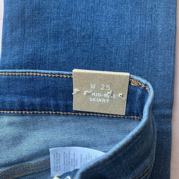 NEW $70 MADEWELL Skinny Jeans Medium Wash Mid Rise Denim Ankle Stretch 25 - Picture 5 of 11